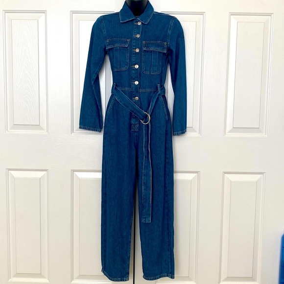 TopShop Long Sleeve Denim Jumper Size 0 Petite